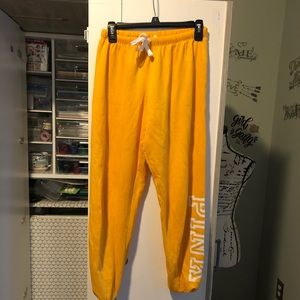 Pink Victoria secret yellow sweatpants